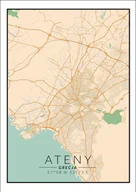 Plakaty - Plakat, Ateny mapa kolorowa, 40x50 cm - miniaturka - grafika 1