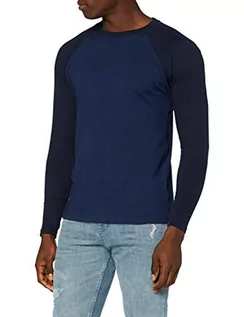 Koszulki męskie - Urban Classics Raglan Contrast Ls T-shirt męski, ciemnoniebieski/granatowy, XXL - grafika 1