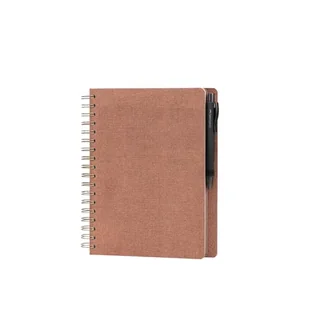 FABER-CASTELL & Rössler Papier 201554 - Pusty notatnik, 18 kartek w kolorze sienna i czarne długopisy PolyBall - Długopisy - miniaturka - grafika 1