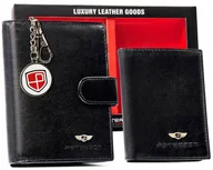 Portfele - Zestaw prezentowy PETERSON portfel skórzany męski - etui na karty - brelok do kluczy - miniaturka - grafika 1