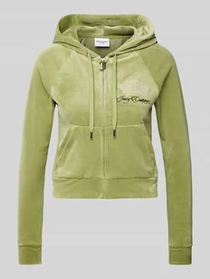 Bluza rozpinana z wpuszczanymi kieszeniami i wyhaftowanym logo - Bluzy damskie - miniaturka - grafika 1