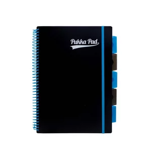 PUKKA PADS Kołozeszyt A4/200str kratka/gumka black neon niebieski Pukka - Zeszyty szkolne - miniaturka - grafika 1