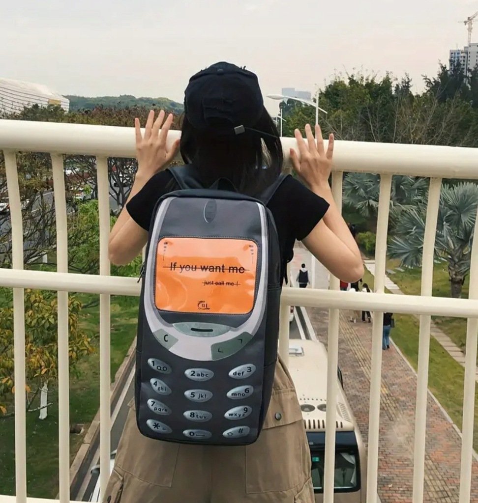 Śmieszny Plecak w Stylu Y2K Telefon Nokia 3310 Backpack Prezent Streetwear