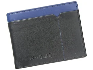Pierre Cardin, Portfel skórzany męski, Tilak14 8806, czarny/niebieski, ochrona RFID - Portfele - miniaturka - grafika 1