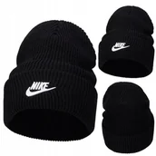 Czapki męskie - CZAPKA ZIMOWA NIKE PEAK BEANIE CZARNA CIEPŁA SPORTOWA - miniaturka - grafika 1