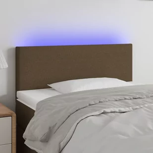 Lumarko Zagłówek do łóżka z LED, ciemnobrązowy, 80x5x78/88 cm, tkanina - Inne meble do sypialni - miniaturka - grafika 1