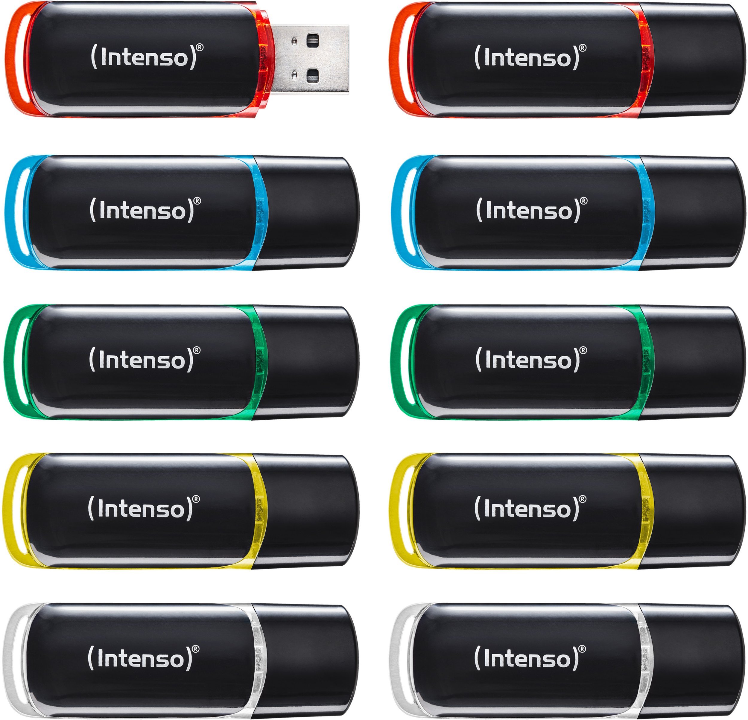 Pendrive Intenso Intenso 3511551 pamięć USB 4 GB USB Typu-A 2.0 Czarny, Czerwony, Zielony, Przezroczysty, Żółty, Niebieski