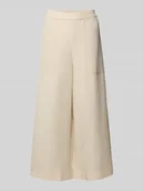 Spodnie damskie - Kuloty z szeroką nogawką z mieszanki lyocellu i lnu - miniaturka - grafika 1