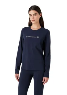 Emporio Armani Damski t-shirt damski Tartan Christmas Cotton, morski, L - Koszulki i topy damskie - miniaturka - grafika 1