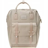 Torebki damskie - Beżowy Plecak Damski Męski Miejski Szkolny Do Pracy Pojemny 2w1 Torba A4 - miniaturka - grafika 1