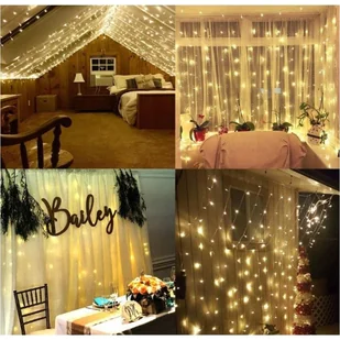 KURTYNA ŚWIETLNA ZWISAJĄCE LAMPKI SOPLE 3x3M 300 DIOD - Oświetlenie świąteczne - miniaturka - grafika 13