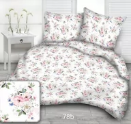 Pościel - Poszewka z kory 50x60 78b biała kwiat jabłoni listki zielone zapinana na zamek - miniaturka - grafika 1