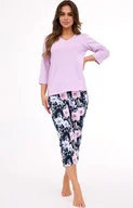 Piżamy damskie - Bawełniana piżama damska Natalie 2 389/463, Kolor liliowo-granatowy, Rozmiar L, Cornette - Primodo.com - miniaturka - grafika 1