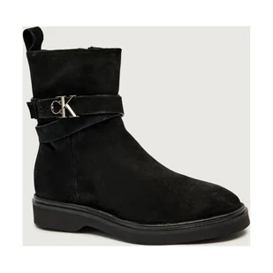 Calvin Klein Botki zamsz - Botki damskie - miniaturka - grafika 1