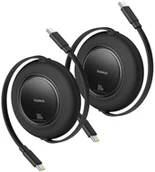 Kable USB - Kabel USB Baseus Kabel przewód zwijany USB-C 100W 2m czarny - 2 szt. Kabel przewód zwijany USB-C 100W 2m czarny - 2 szt. - miniaturka - grafika 1