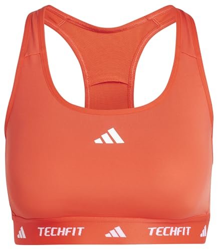 adidas Damski biustonosz Powerreact Training Medum Support Techfit, XS C-D jasnoczerwony