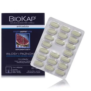 BIOKAP Anticaduta Tabletki przeciw wypadaniu włosów dla mężczyzn, 60 tabletek - Problemy skórne - miniaturka - grafika 1