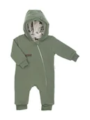 Pajacyki dla niemowląt - Chłopięcy pajac dresowy z podszewką las kremowy Nicol - miniaturka - grafika 1