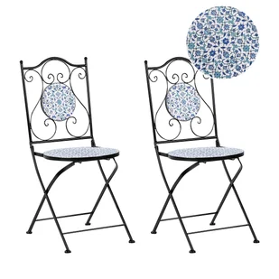 BELIANI Zestaw 2 krzeseł ogrodowych CHAPECO Składane Metal Czarny - Fotele i krzesła ogrodowe BELIANI Zestaw 2 krzeseł ogrodowych CHAPECO Składane Metal Czarny - Fotele i krzesła ogrodowe - miniaturka - grafika 1