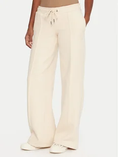 Guess Jeans Spodnie dresowe W5BB04 KC811 Beżowy Wide Leg - Spodnie sportowe damskie - miniaturka - grafika 1