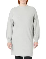 Sukienki - VERO MODA CURVE Damska sukienka VMNANCY LS z okrągłym dekoltem GA Boo Curve, jasnoszary melanż, M-46/48, jasnoszary melanżowy, 46/48/Große n - miniaturka - grafika 1