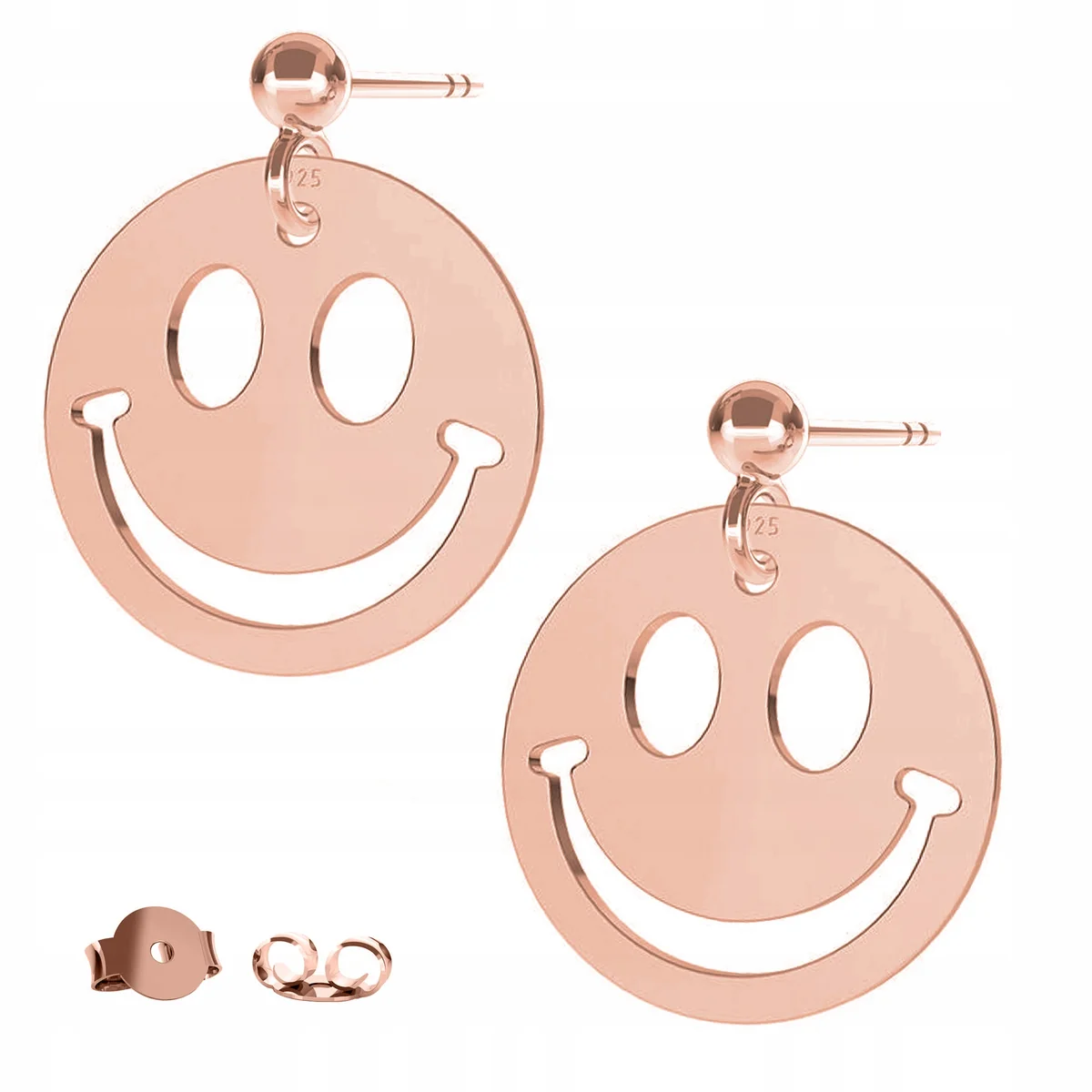 Kolczyki Pozłacane Emotikony Emoji Buźki Uśmiechy Blaszki SREBRO 925