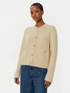 Swetry damskie - Tommy Hilfiger Kardigan WW0WW44473 Beżowy Regular Fit - miniaturka - grafika 1