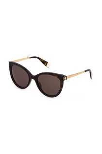 Okulary przeciwsłoneczne - Furla okulary przeciwsłoneczne damskie kolor brązowy - grafika 1