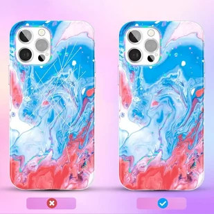Kingxbar Watercolour Series kolorowe etui do iPhone 12 Pro Max niebieskoróżowy - Etui i futerały do telefonów - miniaturka - grafika 2