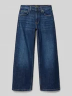 Spodnie i spodenki dla dziewczynek - Jeansy z niskim stanem i efektem znoszenia - miniaturka - grafika 1