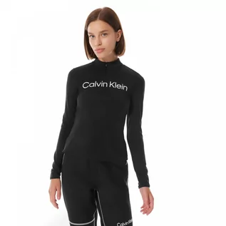 Koszulki sportowe damskie - Damski longsleeve treningowy Calvin Klein Women 00GWF3K245 - czarny - grafika 1