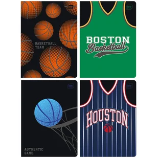 4X ZESZYT A5, 32 KARTKI, W TRZY LINIE, KOSZYKÓWKA, BASKETBALL, INTERDRUK - Zeszyty szkolne - miniaturka - grafika 1