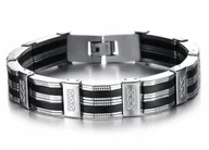 Bransolety męskie - Srebrna Bransoletka Męska Bransoleta 925 Masywna Grawer Na Prezent Dla Taty - miniaturka - grafika 1