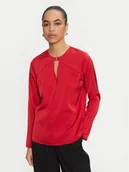 Bluzki damskie - Calvin Klein Bluzka K20K207650 Czerwony Regular Fit - miniaturka - grafika 1