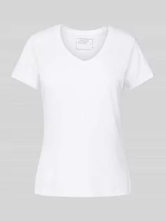 Koszulki i topy damskie - T-shirt z wyhaftowanym logo - grafika 1
