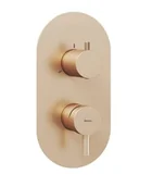 Baterie wannowe i prysznicowe - Ravak Espirit - Bateria podtynkowa, na 3 urządzenia, szczotkowane różowe złoto X070357 - miniaturka - grafika 1