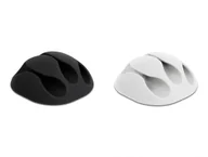 Maskownice do kabli - DeLOCK 18346 organizator na kable Biurko / Ściana Uchwyt na kabel Czarny, Biały 6 szt. - miniaturka - grafika 1