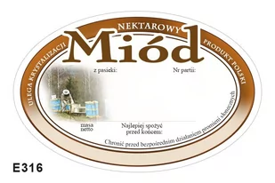 Etykiety na Miód z Terenów Leśnych (100szt) - E316 - Akcesoria do hodowli zwierząt - miniaturka - grafika 1
