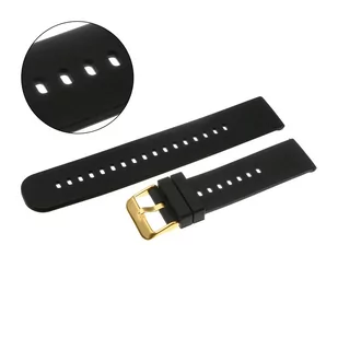 Pasek uniwersalny U27 - 22 mm silikonowy czarny, złota zapinka + teleskopy - Akcesoria do zegarków - miniaturka - grafika 1