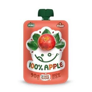 OVKO PRZECIER JABŁKOWY PO 6 MIESIĄCU ŻYCIA BIO 90g - OVKO 8586015178887 - Desery dla dzieci - miniaturka - grafika 1