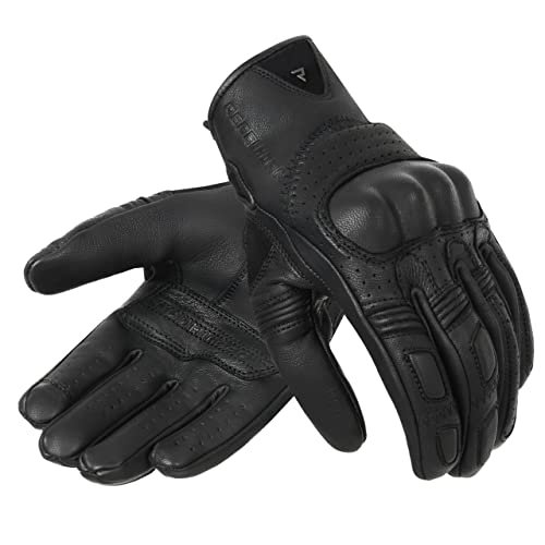 Rebelhorn Thug II perforowane skórzane rękawice motocyklowe SAS-TEC Panels oddychająca wyściółka Touchscreen Friendly Pads Hardcover z kości nadgarstka, certyfikat CE