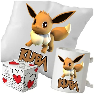 Kubek + Poduszka Pokemon Eevee 330ml 40x40cm i Opakowanie Na Prezent - Gadżety dla niej i dla niego - miniaturka - grafika 1