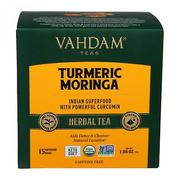 Herbata - Vahdam Teas Herbaty Vahdam Organiczna herbata ziołowa z kurkumą Moringa, 1,06 uncji (przypadek 6) (opakowanie 1 szt.) - miniaturka - grafika 1