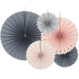 PartyDeco Rozeta wisząca "Elegant Bliss", 5 szt RPK7 - Dekoracje sali - miniaturka - grafika 1