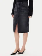 Spódnice - Marella Spódnica jeansowa 2523106054200 Czarny Regular Fit - miniaturka - grafika 1