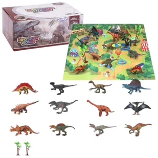 WOOPIE Zestaw XL Figurki Dinozaury + Kuferek + Mata - Figurki dla dzieci - miniaturka - grafika 1