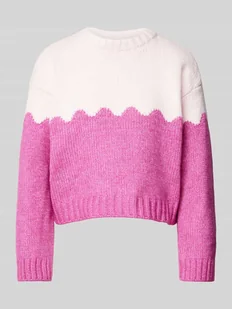 Sweter z dzianiny o kroju relaxed fit w stylu Colour Blocking model RIMMA’ - Swetry damskie - miniaturka - grafika 1