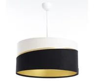 Lampy sufitowe - Żyrandol na lince SWING 1xE27/60W/230V czarne/białe/złoty - miniaturka - grafika 1