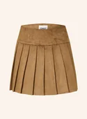 Spódnice - Only Plisowana Spódnica Z Imitacji Skóry braun - miniaturka - grafika 1