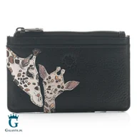 Portfele - Czarny portfel damski na bilon i karty Żyrafy Yoshi Y1219 - miniaturka - grafika 1